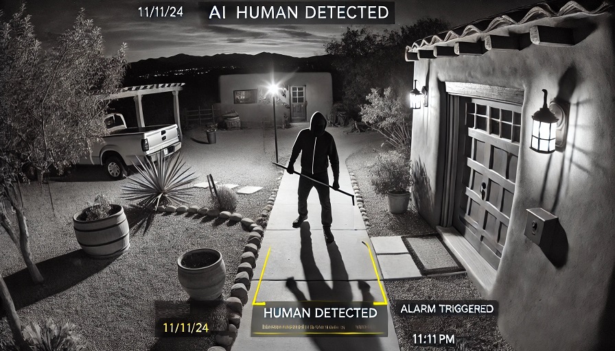 Home intruder being detected by AI